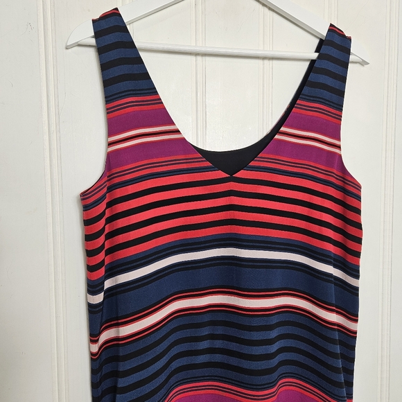 Joie Silk Dress Womens Size XS Dawna Sleeveless Navy Multi Stripe Tank Shift - Picture 9 of 16